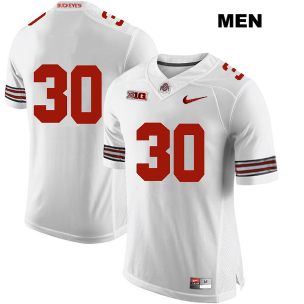 Ohio State Buckeyes Men's Demario McCall #30 White Authentic Nike No Name College NCAA Stitched Football Jersey HH19A27DF
